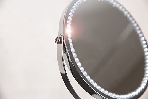 RIDDER Helene Makeup Mirror with Rhinestones Approximately 18.5 x 30 cm Chrome Coloured