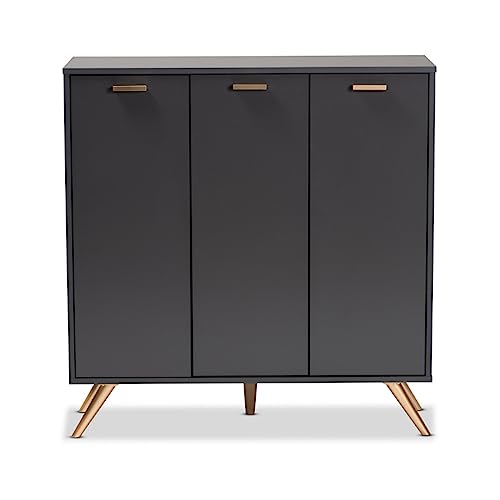 LUKEO Home Hallway Finished Wood 3-Door Shoe Cabinet Home Furniture Storage Cabinet