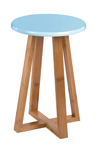 Premier Housewares Bamboo Kitchen Stool Wooden Bar Stool Round Kitchen Stools Bar Stools Bar Stool Stool Chair Wooden Stool White 43H x 30W x 30D