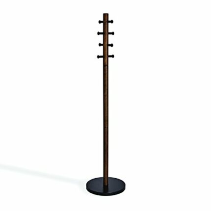 Umbra Pillar Coat Rack, Black/Walnut, 15 dia x 65 inc (38.8 dia x 167 cm)