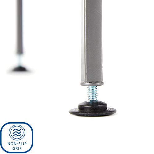 Seville Classics Sturdy Freestanding Storage Shelf for Bedroom, Closet, Entryway, Dorm Room Organizer, Stackable Durable Metal Shoe Rack, Ash Gra