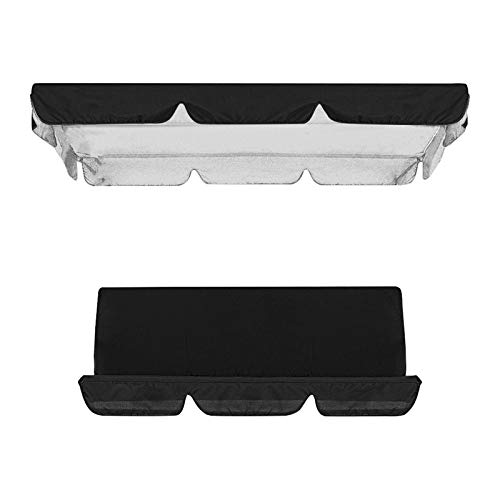 NJGRAE Swing Cushion Cover, Waterproof 3 Seater Swing Seat Cover Bench Cushion Covers Chair Protection for Outdoor Garden Patio Hammock (Gray)