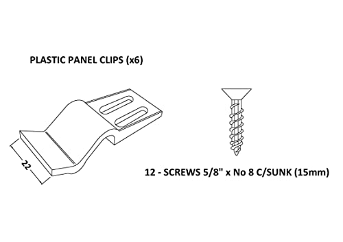 nuie BPC001 | Modern Bathroom Accessories 6 Bath Panel Clips for use with Acrylic Bath Panels, White
