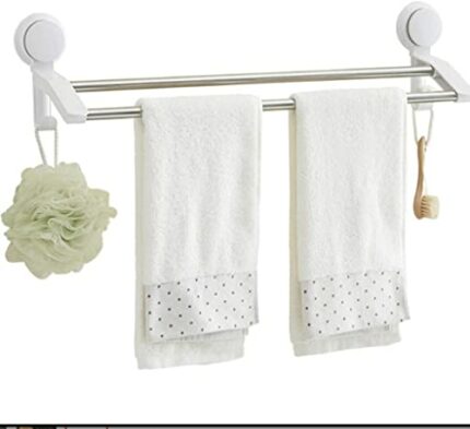 Vacuum Suction Cup Towel Bar,Removeable Shower Mat Rod Shower Door Adhesive Towel Bar Suction Towel Rack