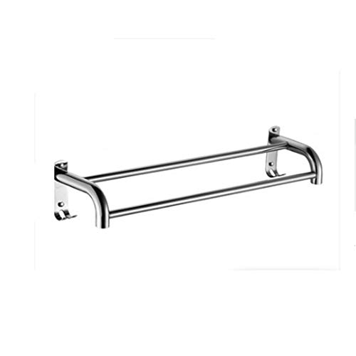 EYHLKM Bathroom Double Towel Bar Shelf Stainless Steel Rail Bath Shower Organization Suction Cup Robe