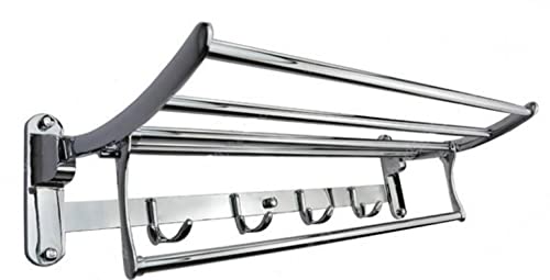 FVRTFT Stainless Steel Wall Mounted Bathroom Towel Rack Brushed Towel Shelf Towel Holder Hotel Rail Shelf Storage Holder
