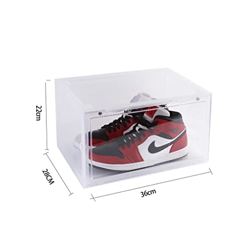 LILIKY Two-pack Transparent Side Opening Shoe Box Sneaker Display Acrylic Magnetic Absorption Nano Box Drawer Shoe Cabinet Shoe storage ( Color :