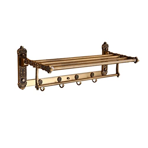 HIGOH Towel Racks,Bathroom Towel Rack Wall Mounted Towel Holder,Bathroom Accessories Antique Bronze Carved Aluminum Bath Hardware Towel Rack,Towe
