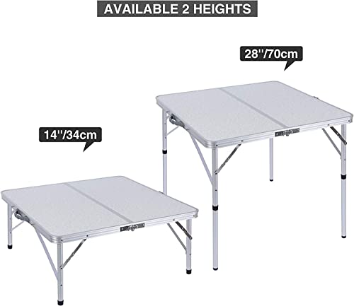 REDCAMP 32" Square Folding Card Table, Lightweight Portable Fold in Half Small Card Tables for Adults Indoor Outdoor Use, White