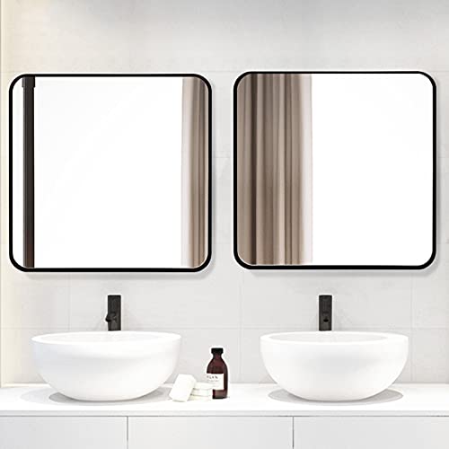 Mirror Square round Bathroom Wall Mount Waterproof Bedroom Home Porch Makeup Hanging Wall Mirror,Square Bathroom Mirror,Hd Shatterproof Padded Sh