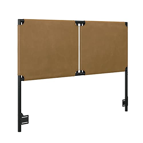 Nathan James Headboard, Metal Engineered Wood Fabric, Brown, Full