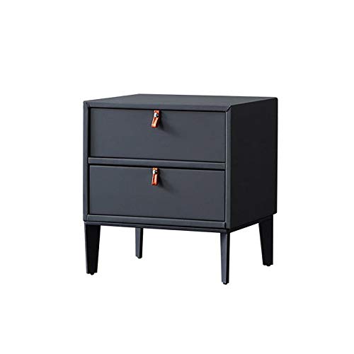 LUKEO Nordic Bedside Table Simple Bedroom Bedside Table, Leather Bedside Table Storage Cabinet Bedside Table