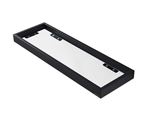 BUVELOT Glass Shelf for Bathroom, 20.47 Inch Large Glass Bathroom shelf, 8mm Extra Thick Tempered Clear Glass Shelves Modern Rectangular,Matte Bl