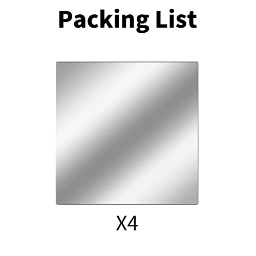 Fowecelt Acrylic Mirror Tiles Stick - 4pcs Mirror Full Length for Walls, Stick on Mirrors for Wardrobe Doors, Self Adhesive Mirror for Home Gym,