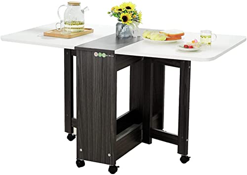 DISHENGZHEN Movable Folding Dining Table, Drop-Leaf Kitchen Island on Wheels Utility Storage Cart for Kitchen, Simple Modern Multifunctional Exte