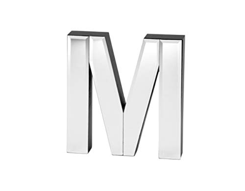 COLLECTIVE HOME - 7-inch Tall Mirrored Glass and Wood Decorative Letter, Home-Bedroom-Office Wall Décor. Perfect Fun Gift to Encourage Girls, You