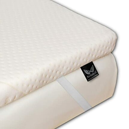 AviiatoR® 5cm Memory Foam Mattress Topper Made In The UK, Double Size Bed, Orthopaedic Pressure Relief With Washable & Removable Cover, Back Pain