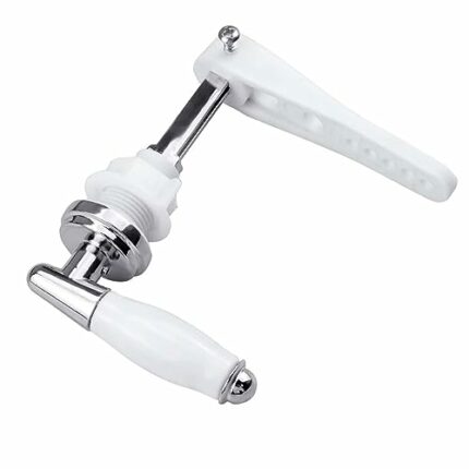 Toilet Flush Handle Split Replacement Traditional Victorian Style Chrome Plated Metal Handle for Toilet WC Cistern Tank for Toilet WC Cistern Tan
