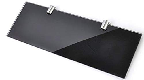 BSM Marketing Set of 2 Black Glass shelves Bathroom Kitchen Bedroom 300mm x 100mm (12" x 4" approx)