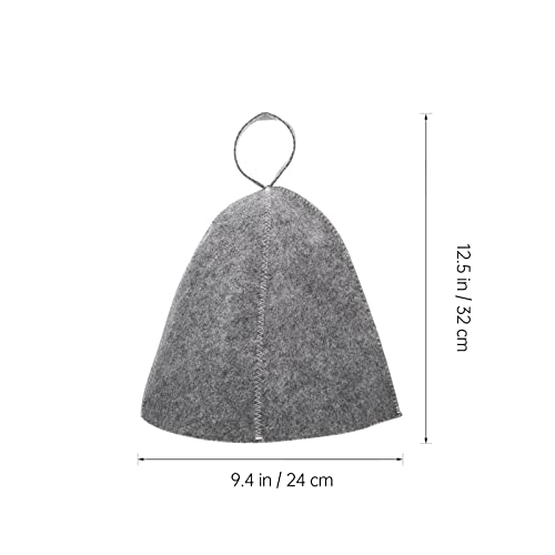 Original Wool Sauna Hat for Women and Men 2 Pack 100% Natural Felt Sauna Accessories (Grey)