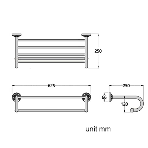 HIGOH Towel Racks,Bathroom Towel Rack Wall Mounted Towel Holder,Copper Towel Rack with Single Towel Bar Wall Mount Shelf,Towel Rail,Bronze Brushe