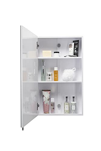 Croydex Dawley Single Door Medicine Cabinet, White Steel, 670x400x119mm