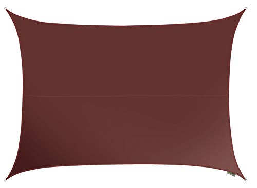 Kookaburra Waterproof Garden Sun Shade Sail Canopy in Marsala Red 98% UV Block (4m x 3m Rectangle)