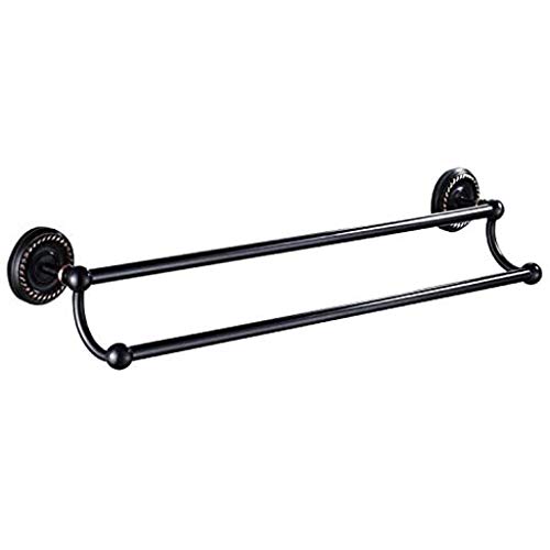 N/A Black Bronze Surface Double Rod Kitchen and Bathroom Pendant Hardware Bathroom Towel Rack Copper Material