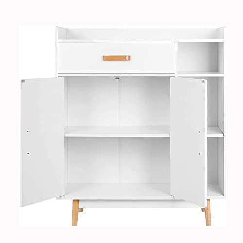 LIUZH Shoe Storage Cabinet With Cupboard For Living Room Office Bedroom Entrance (3 Shelves Drawer 2 Doors)