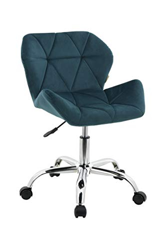 HNNHOME Modern Eris Padded Swivel Fabric Home Office Desk Computer Chair, Height Adjustable (Dark Green, Velvet)