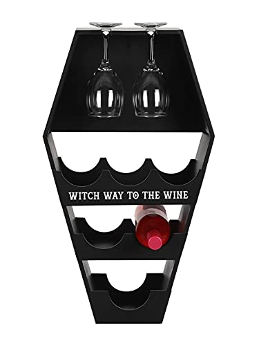 Gothic/Horror/Vampire/Mystic - Coffin Wine & Glasses Shelf/Rack/Holder