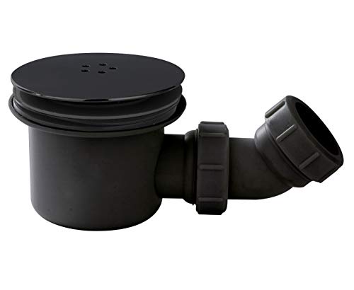 Nuie STW002 Modern Bathroom Easy Clean Fast Flow Shower Waste, 78mm, Matt, Satin Black
