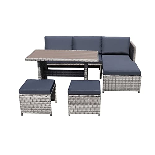 CZDYUF Outdoor PE Rattan Sofa Set Of 5 Outdoor 3-seater Sofa Design