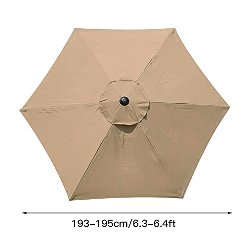 kemengsuer Replacement Parasol Cover, 2m/6 Ribs Polyester Fabric Waterproof Patio Umbrella Parasol Cover, Garden Parasol Canopy Cover Garden Shad