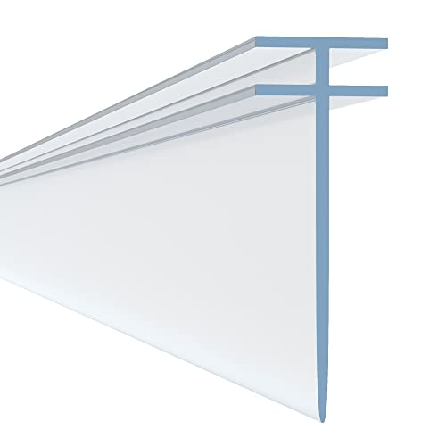 HNNHOME T Profile Channel Shower Screen Seal Strip for Folding Straight Glass 2.2 Meter