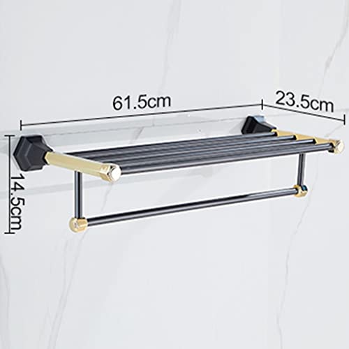 HIGOH Towel Racks, Bathroom Towel Rack Wall Mounted Towel Holder,Universal Light Bathroom Towel Rack,All Copper Bathroom Hardware,Chrome-Plated C