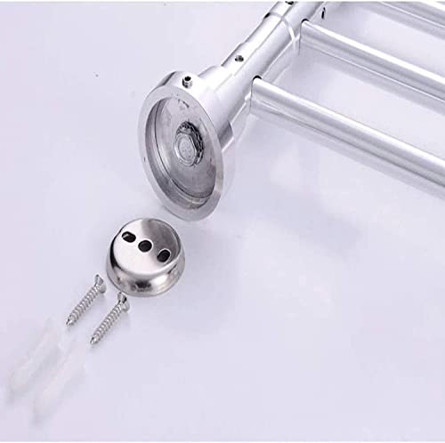 XHALERY 60cm Towel Rack Aluminum,Brushed Bathroom Storage Towel Rails,Wall Mounted 2-Tiers Towel Holder,for Towels Bathrobe Tea Towels