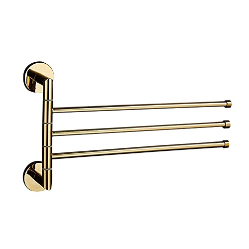 HIGOH Towel Racks, Towel Rail for Bathroom,Copper Hand Towel Holder,Swivel Towel Bar,Bathroom Folding Shelf Multi-Function Rotating Towel Holder