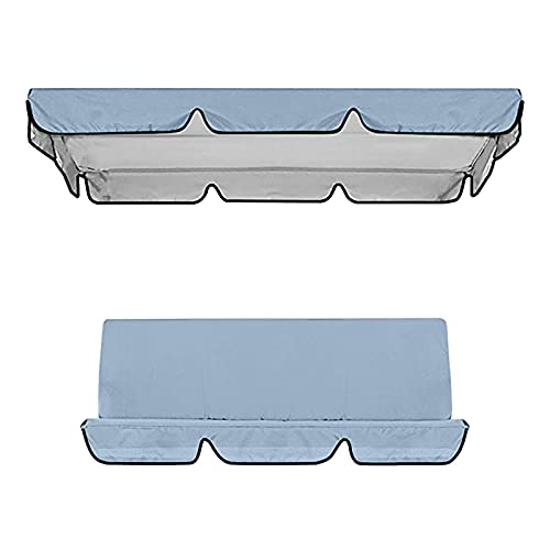 NJGRAE Swing Cushion Cover, Waterproof 3 Seater Swing Seat Cover Bench Cushion Covers Chair Protection for Outdoor Garden Patio Hammock (Gray)