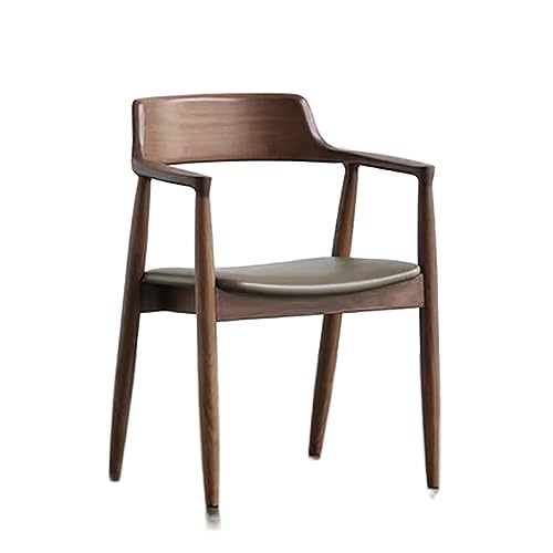 maozi Armrests Wooden Dining Chair Vanity Living Room Chairs Kitchen Lounge (Color : D, Size : Light Grey)