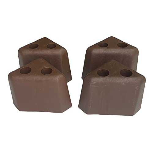 ProFurnitureParts 2.25" Tall Triangle Corner Sofa Legs, Brown Color, Set of 4, HDPE Plastic