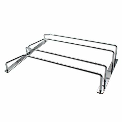 Abcsea 24 cm Wine Glass Holder Rack, Chrome Wine Glass Holders Hanging Under Shelf, 1 Piece (2 Rows)