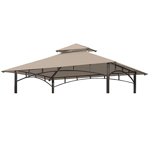 Grill Gazebo Replacement Canopy Roof, OLILAWN 5' x 8' Outdoor BBQ Gazebo Canopy Top Cover, Double Tired Grill Canopy Tent Cover with Durable Poly