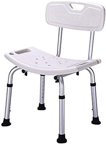 Bath Stools,Shower Stool Bath Chair Bathroom Seat - Lightweight Aluminum - Portable - with Backrest - Adjustable Height 6 Speed Positions Elderly