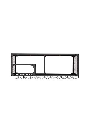Stylish Simplicity Wine Rack Bar Black Metal Wall-Mounted Stylish Simplicity Wine Rack and Glass Bracket Wrought Iron Bottle Storage Rack Home an
