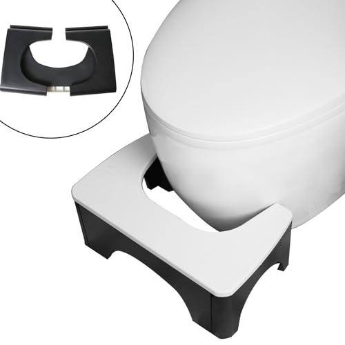 EASACE Folding Toilet Stool, 7” Bathroom Stool for Toilet, Squatting Toilet Stool, Bathroom Potty Stool, Folds for Easy Storage,Step Stool for Ad