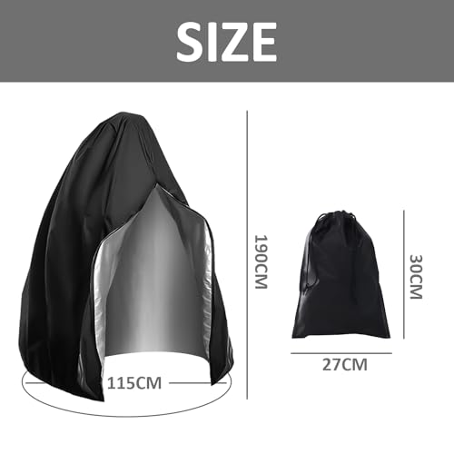 MUEEAD 1 Piece Black 210d Egg Chair Cover with 1 Storage Bag, Garden Hanging Chair Cover, Heavy Hanging Waterproof Cover, Outdoor Swing Chair Cov