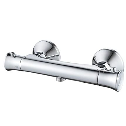 Thermostatic Shower Mixer Bar,NewEast Modern Wall Mounted Chrome Bar Valve Anti Scald,Hot Cold Water Mixer Constant Temperature Control for Bathr
