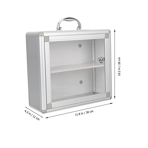 Cabilock First Aid Box with Security Lock 2 Tier Medicine Box Aluminum Alloy First Aid Case Key Storage Lock Box Emergency Lock Organizer for Hom