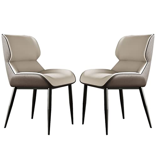 Kitchen Dining Room Furniture Chairs Kitchen Dining Chairs Set Of 2 Microfiber Leather Office Chair with Carbon Steel Metal Chair Legs for Lounge